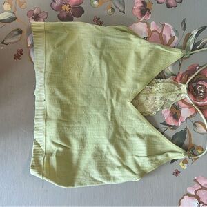 Light Green Sleeveless Top with Lace Detail